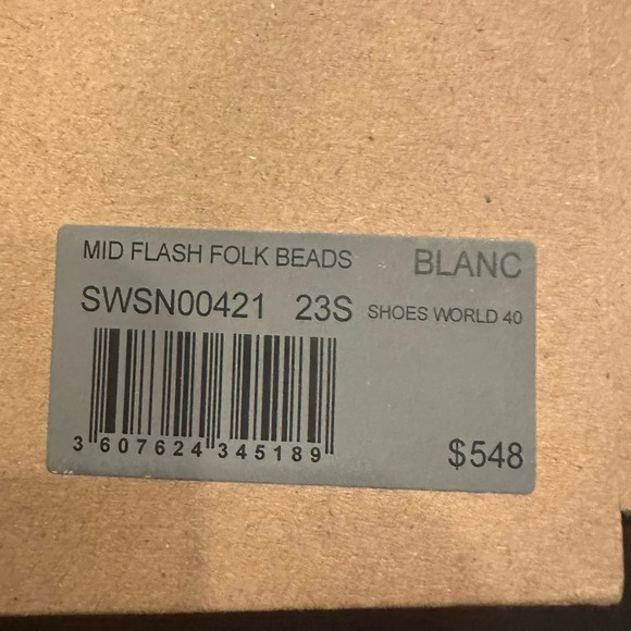 NIB Zadig & Voltaire ZV1747 MID FLASH FOLK BEADS Size 40 (US9) White Blanc - Picture 9 of 10